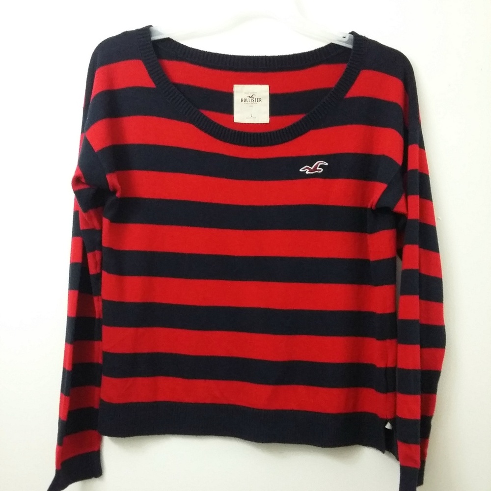 Hollister Striped Scoop Neck Sweater